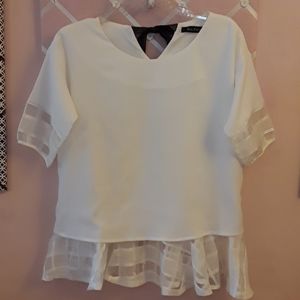 Ren-Fiber Women's Blouce w/Peplum Style Shear Lace